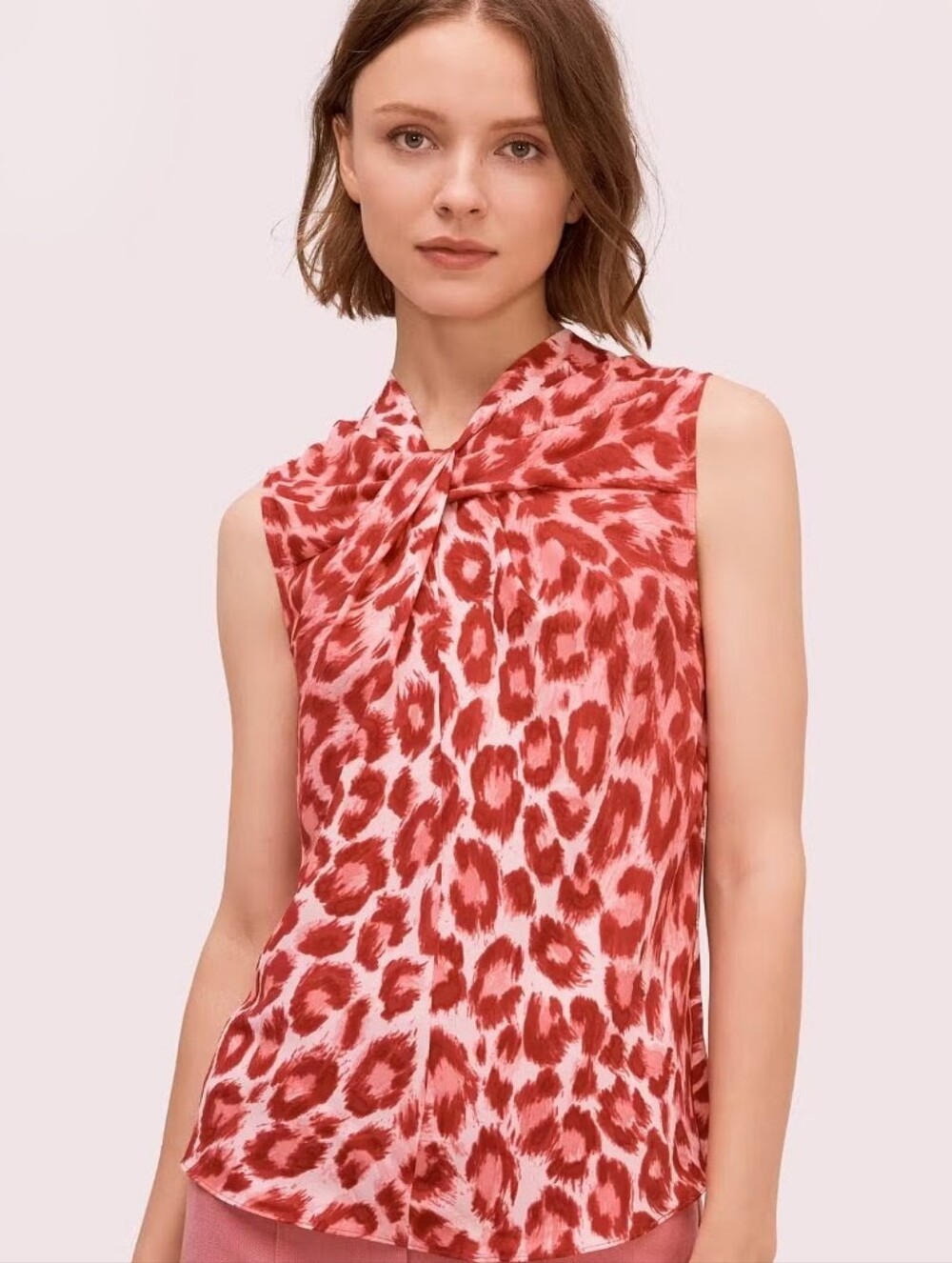 Kate Spade Panthera Twist Neck Shell Top Coral Size 0